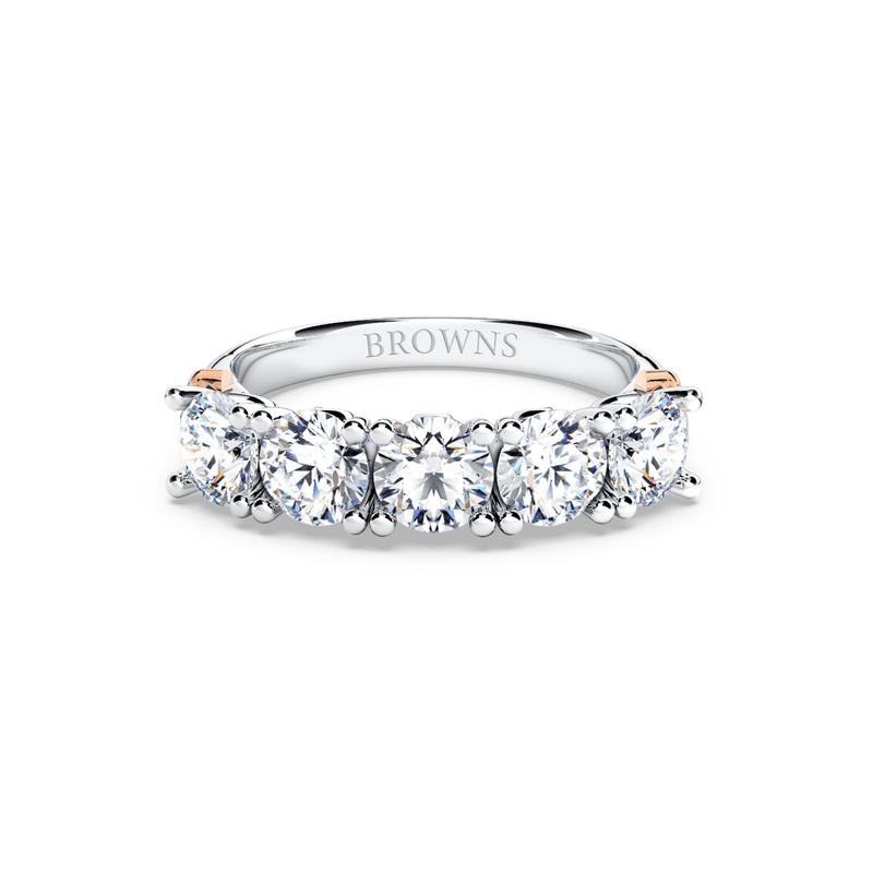 Protea 5-Stone Diamond Whispering Angel Eternity Ring