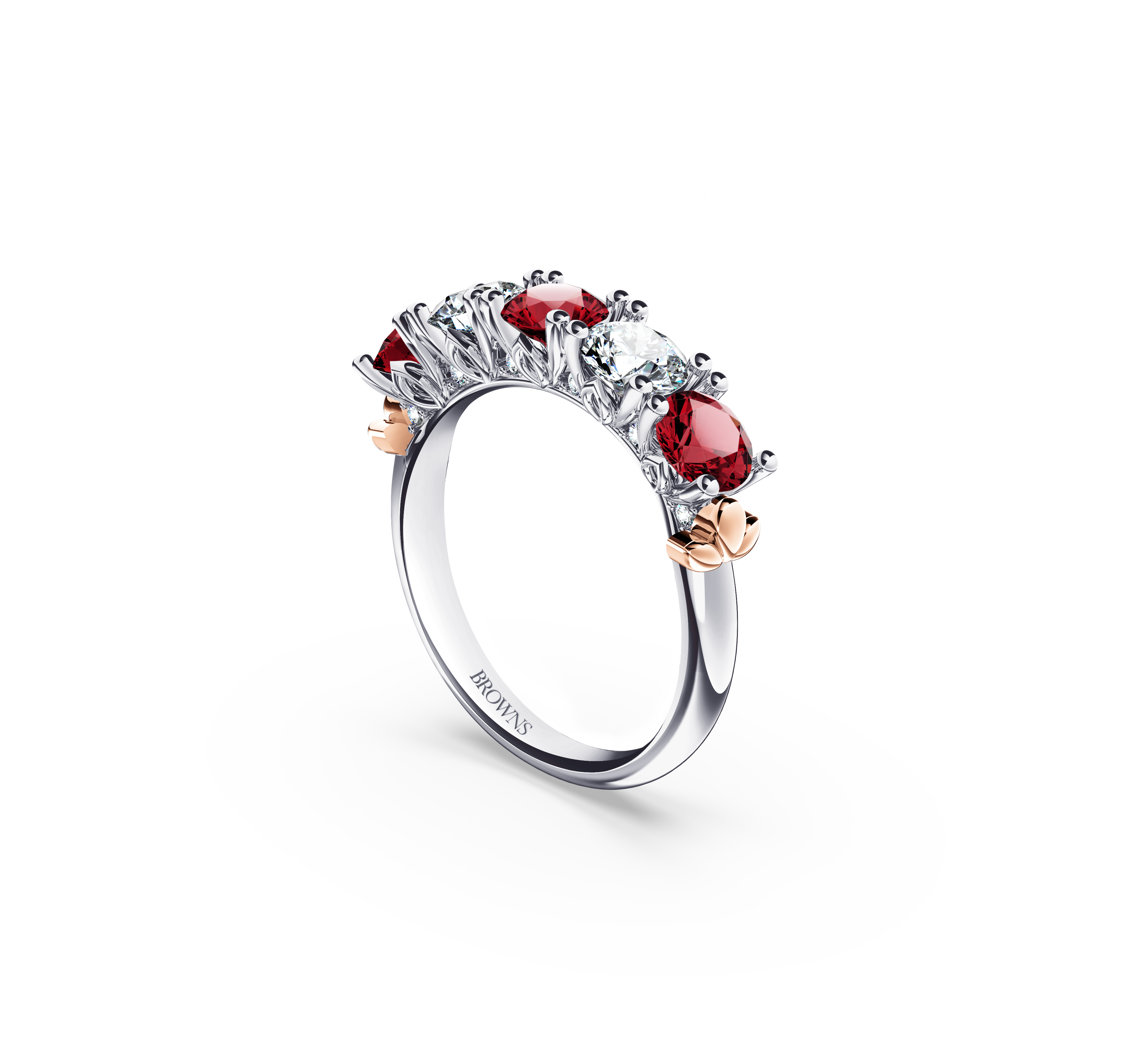 Protea Ruby and Diamond Eternity Ring