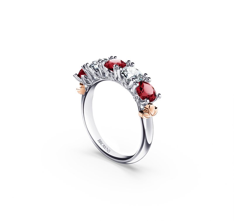 Protea Ruby and Diamond Eternity Ring