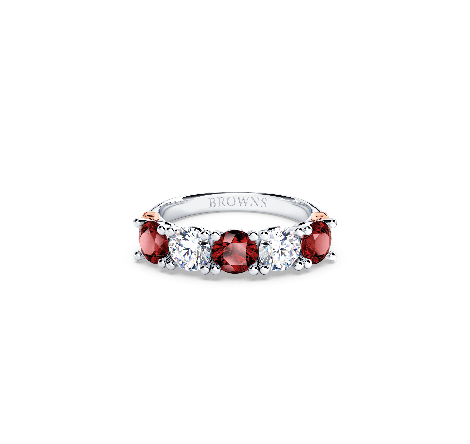 Protea Ruby and Diamond Eternity Ring