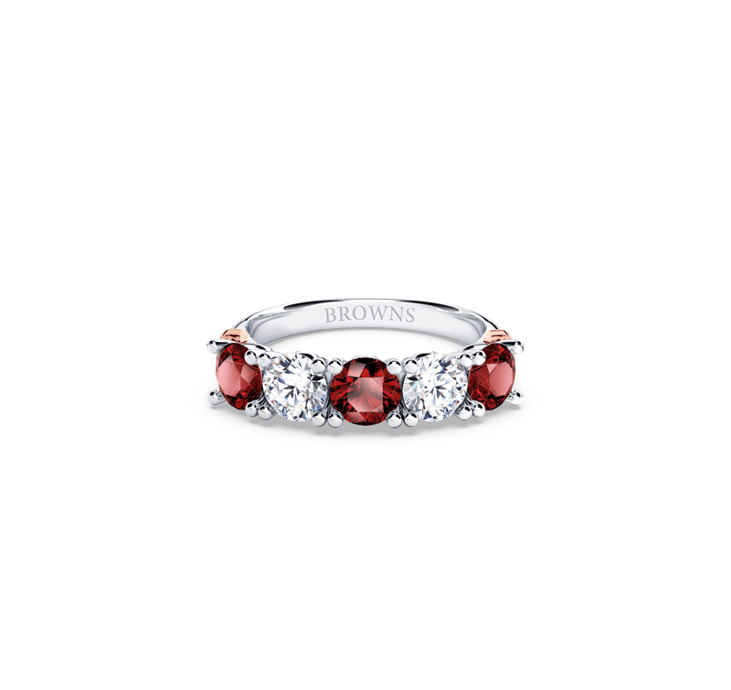 Protea Ruby and Diamond Eternity Ring