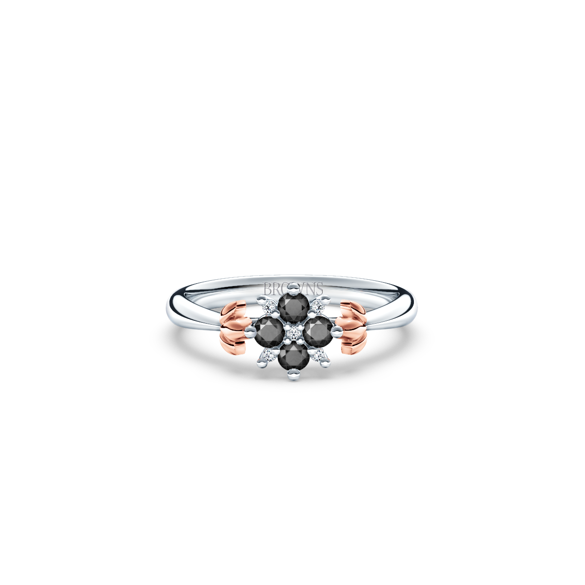 Blossom Black and White Diamond Ring