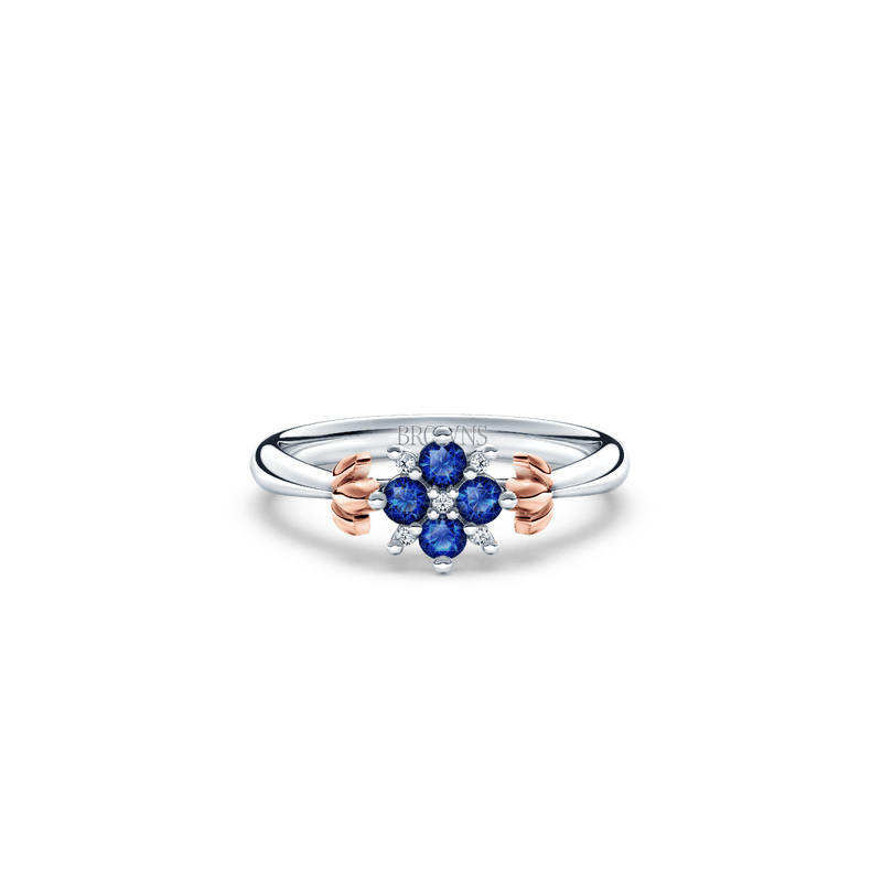 Blossom Blue Sapphire and Diamond Ring