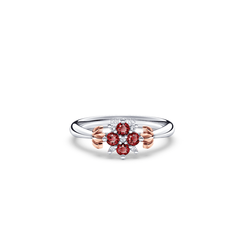 Blossom Ruby and Diamond Ring