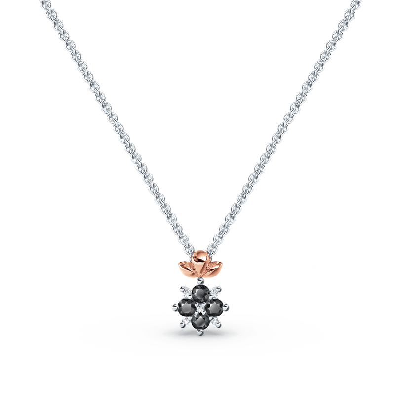 Blossom Black and White Diamond Necklace