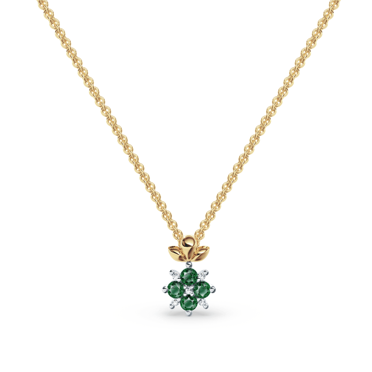 Blossom Emerald and Diamond Necklace