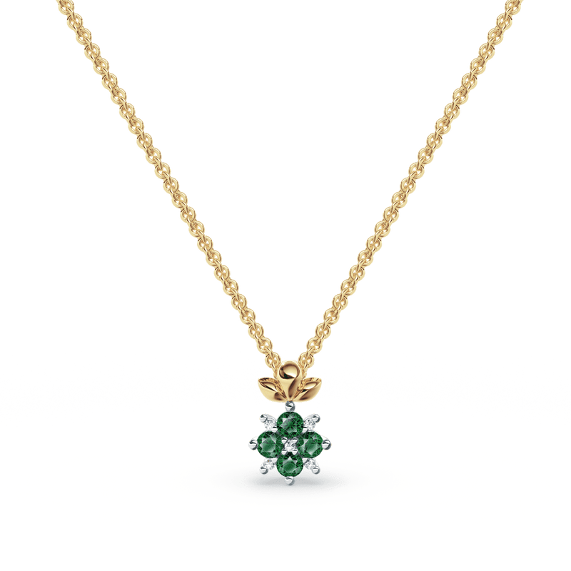 Blossom Emerald and Diamond Necklace
