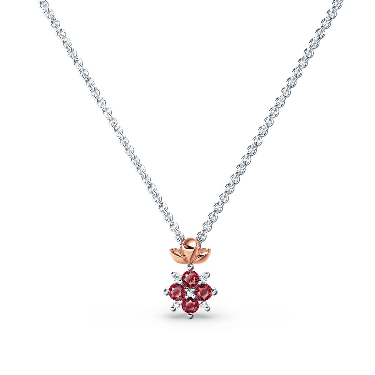 Blossom Ruby and Diamond Necklace