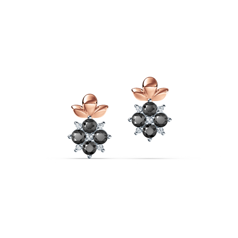 Blossom Black and White Diamond Earrings
