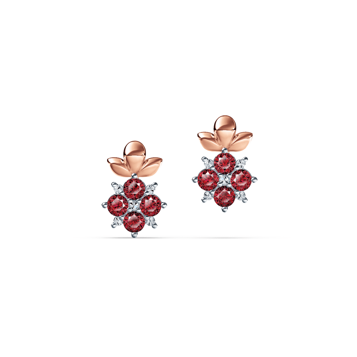 Blossom Ruby and Diamond Earrings