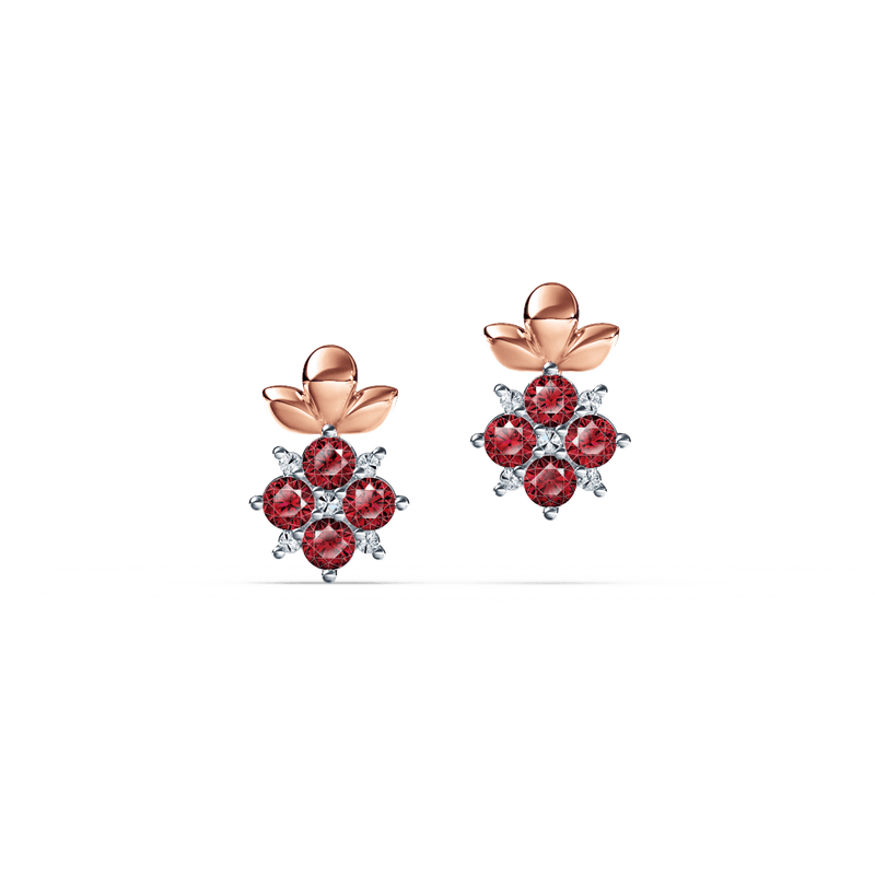 Blossom Ruby and Diamond Earrings