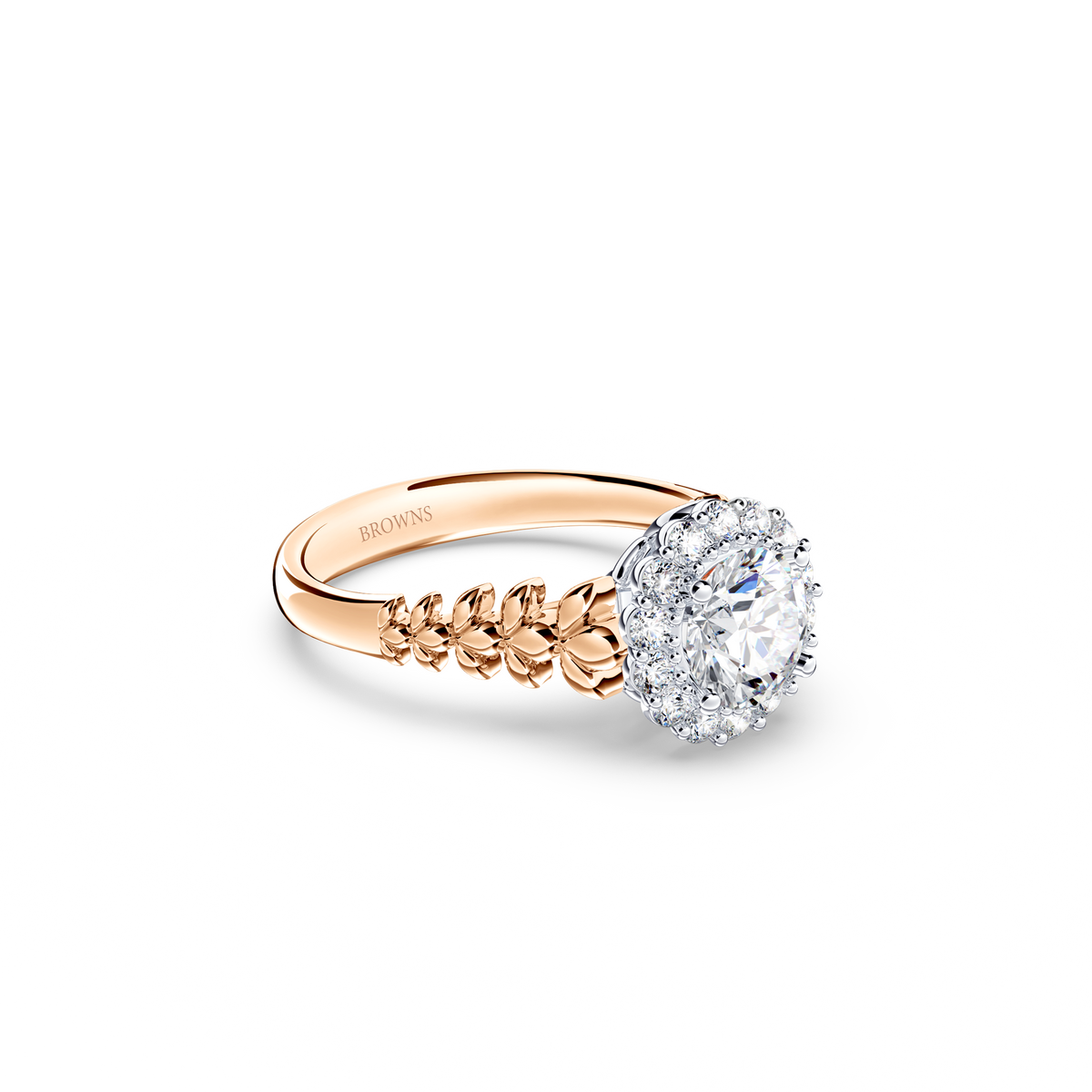 Angel Halo Chorus Round Brilliant Diamond Ring