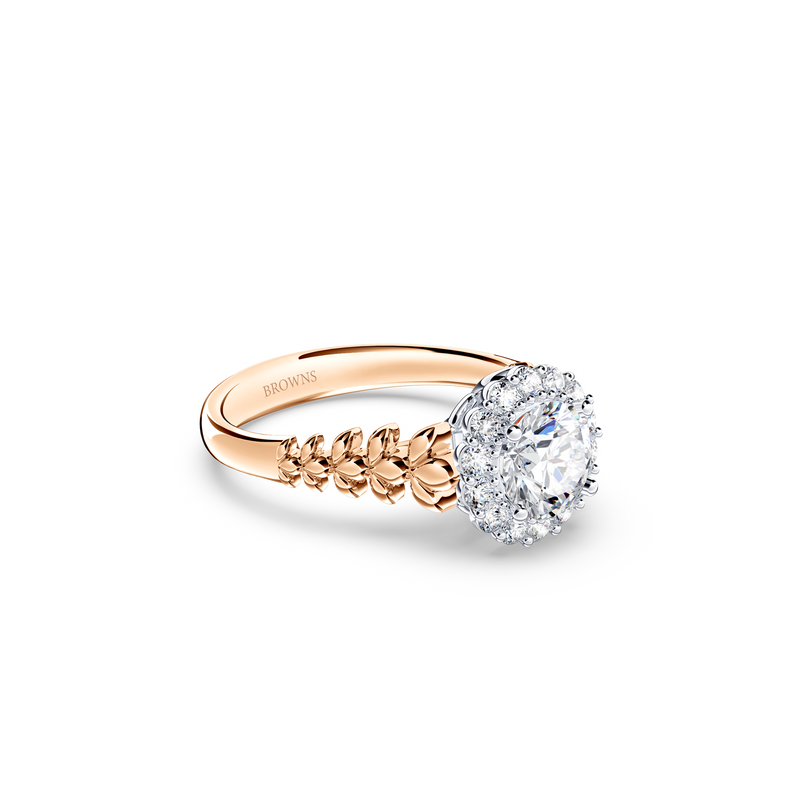 Angel Halo Chorus Round Brilliant Diamond Ring