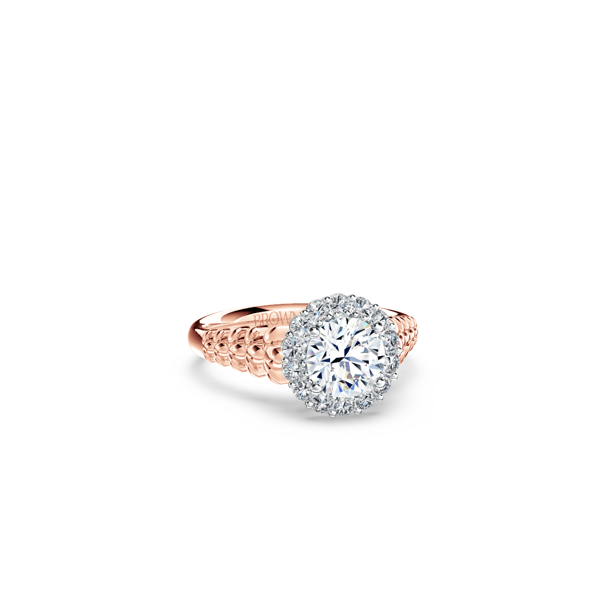 Angel Halo Chorus Round Brilliant Diamond Ring