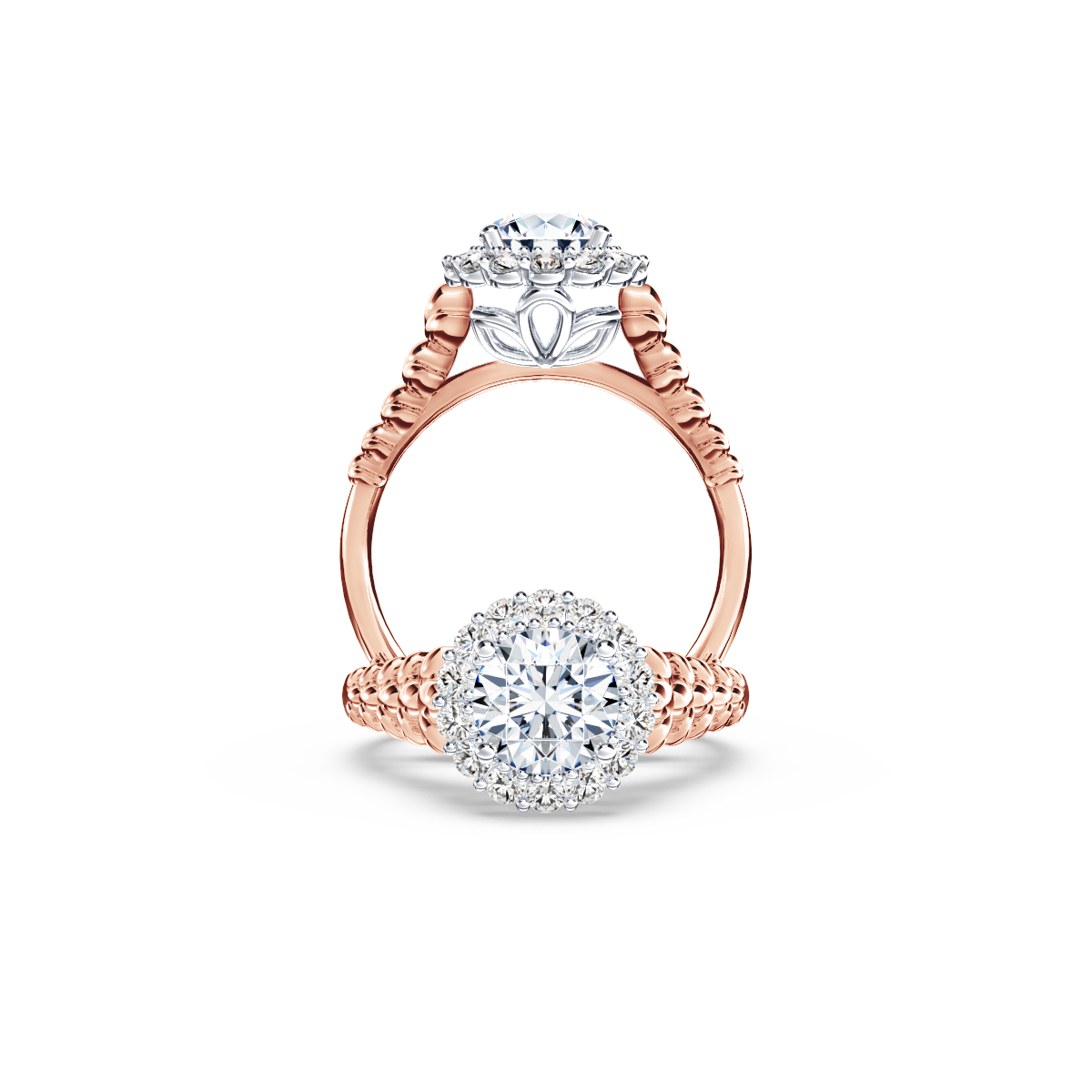 Angel Halo Chorus Round Brilliant Diamond Ring