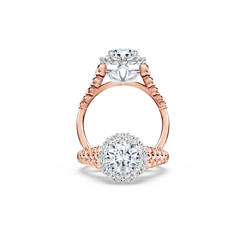 Angel Halo Chorus Round Brilliant Diamond Ring