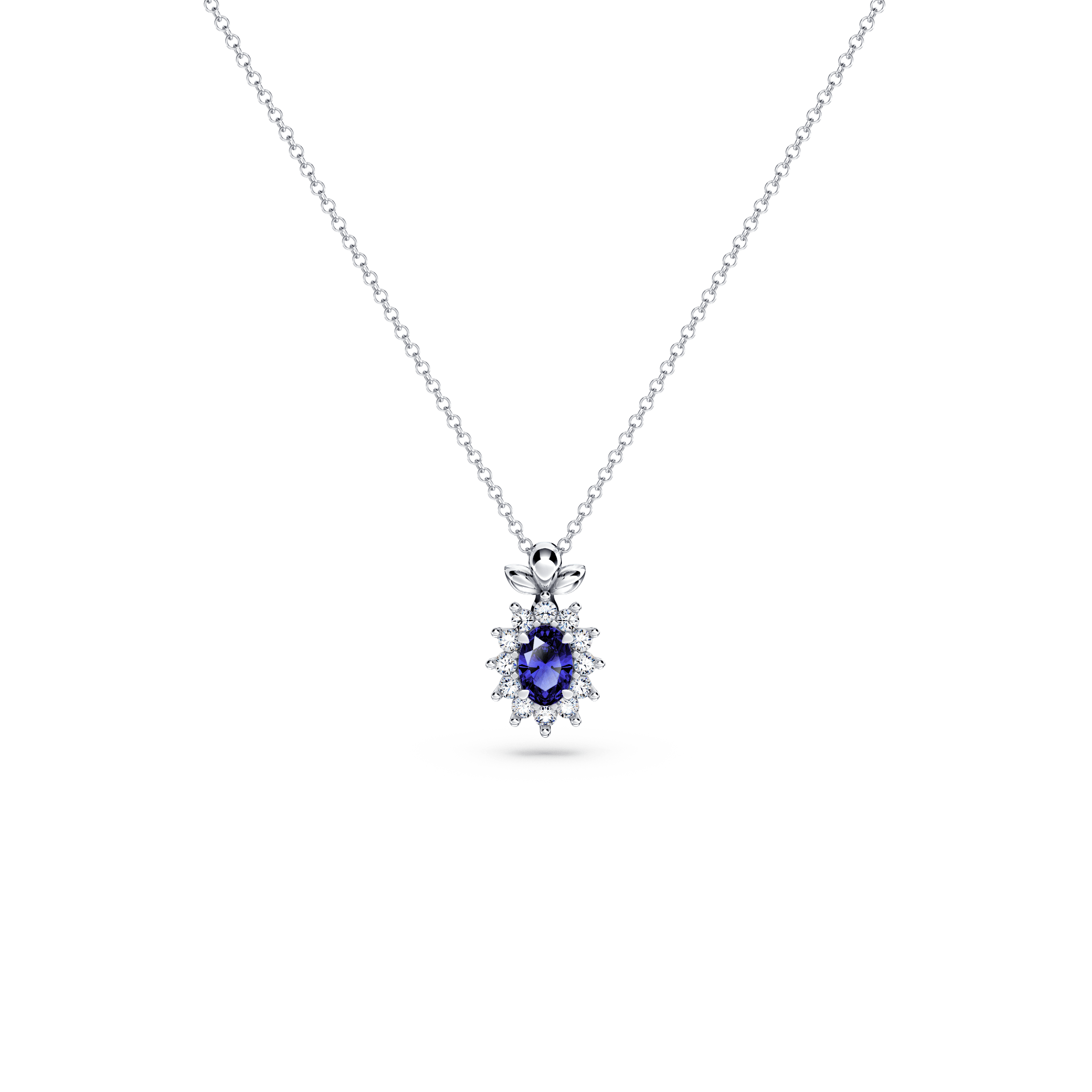 Protea Royal Tanzanite and Diamond Cluster Necklace