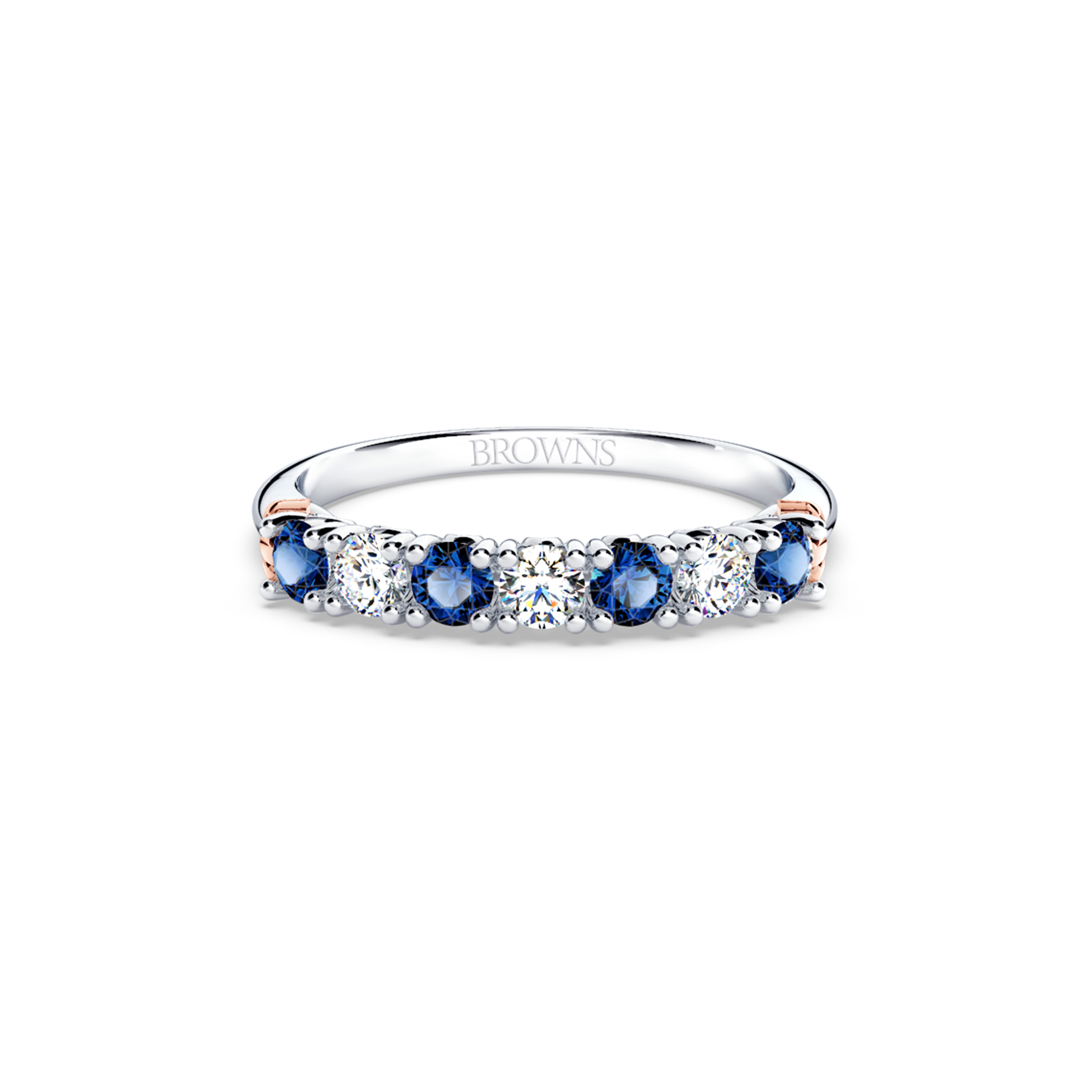 Protea Blue Sapphire and Diamond Eternity Ring