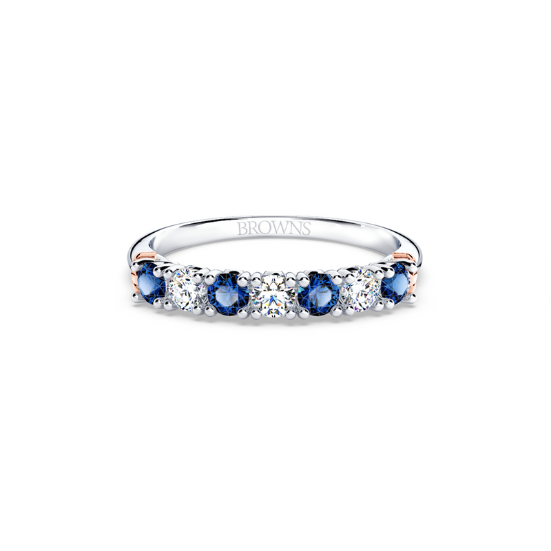 Protea Blue Sapphire and Diamond Eternity Ring