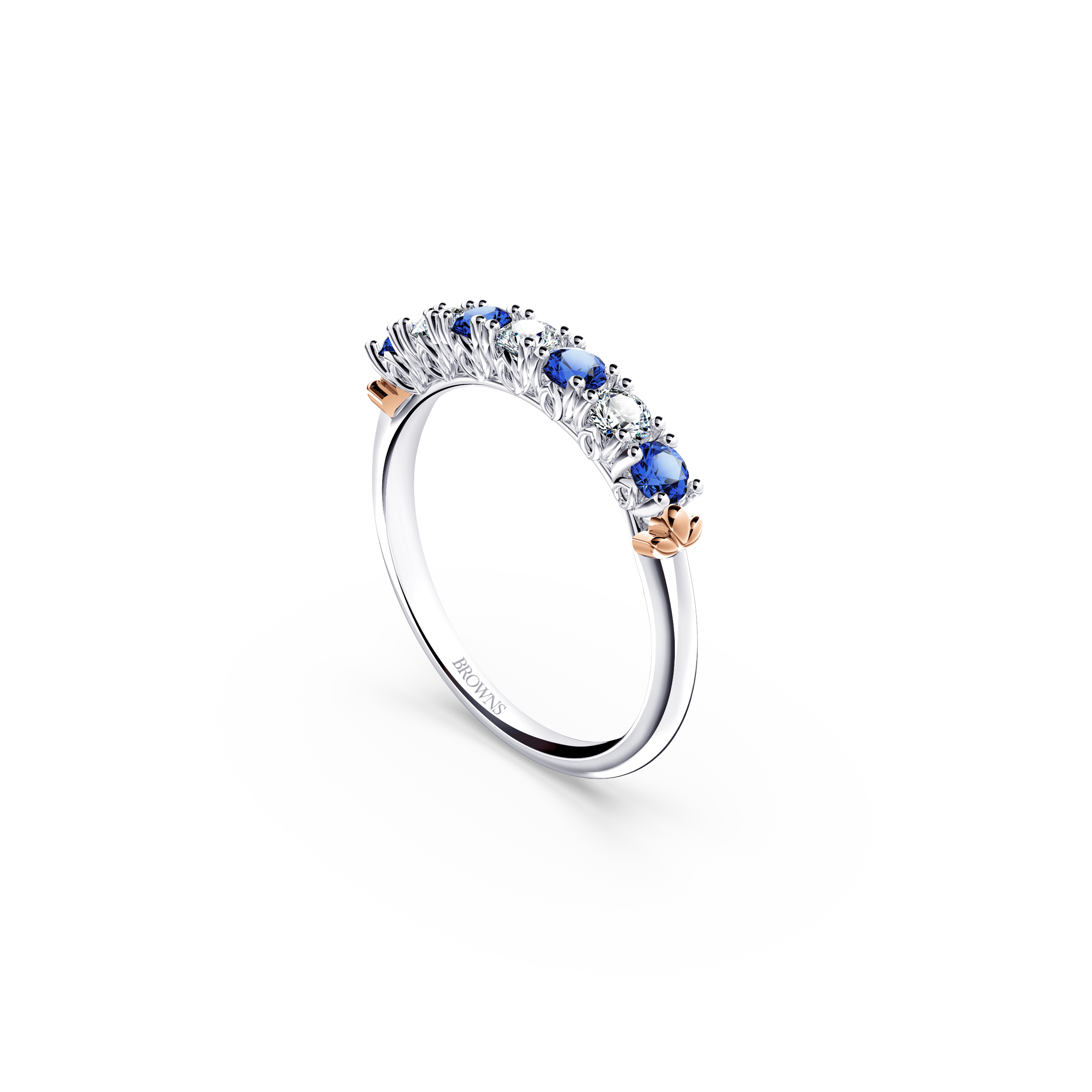 Protea Blue Sapphire and Diamond Eternity Ring