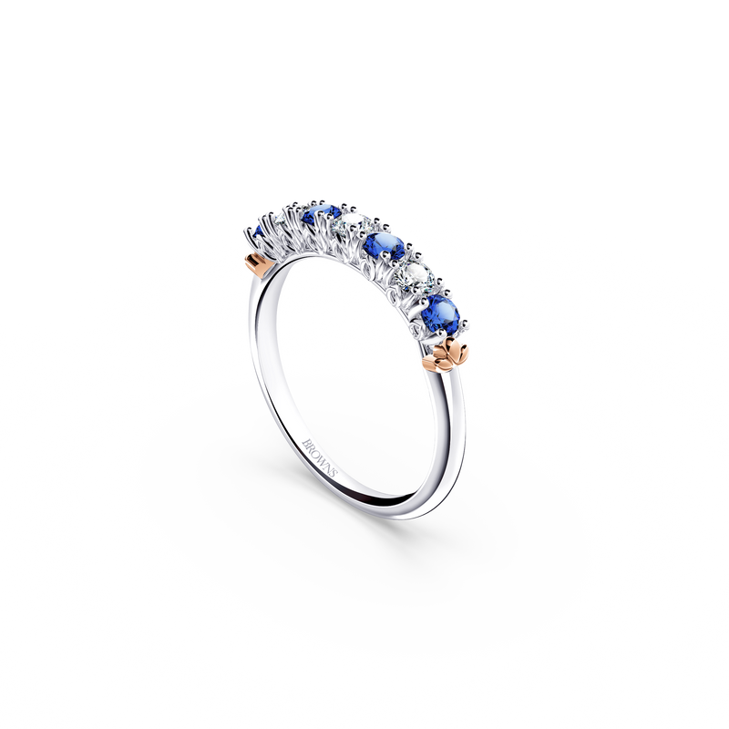 Protea Blue Sapphire and Diamond Eternity Ring