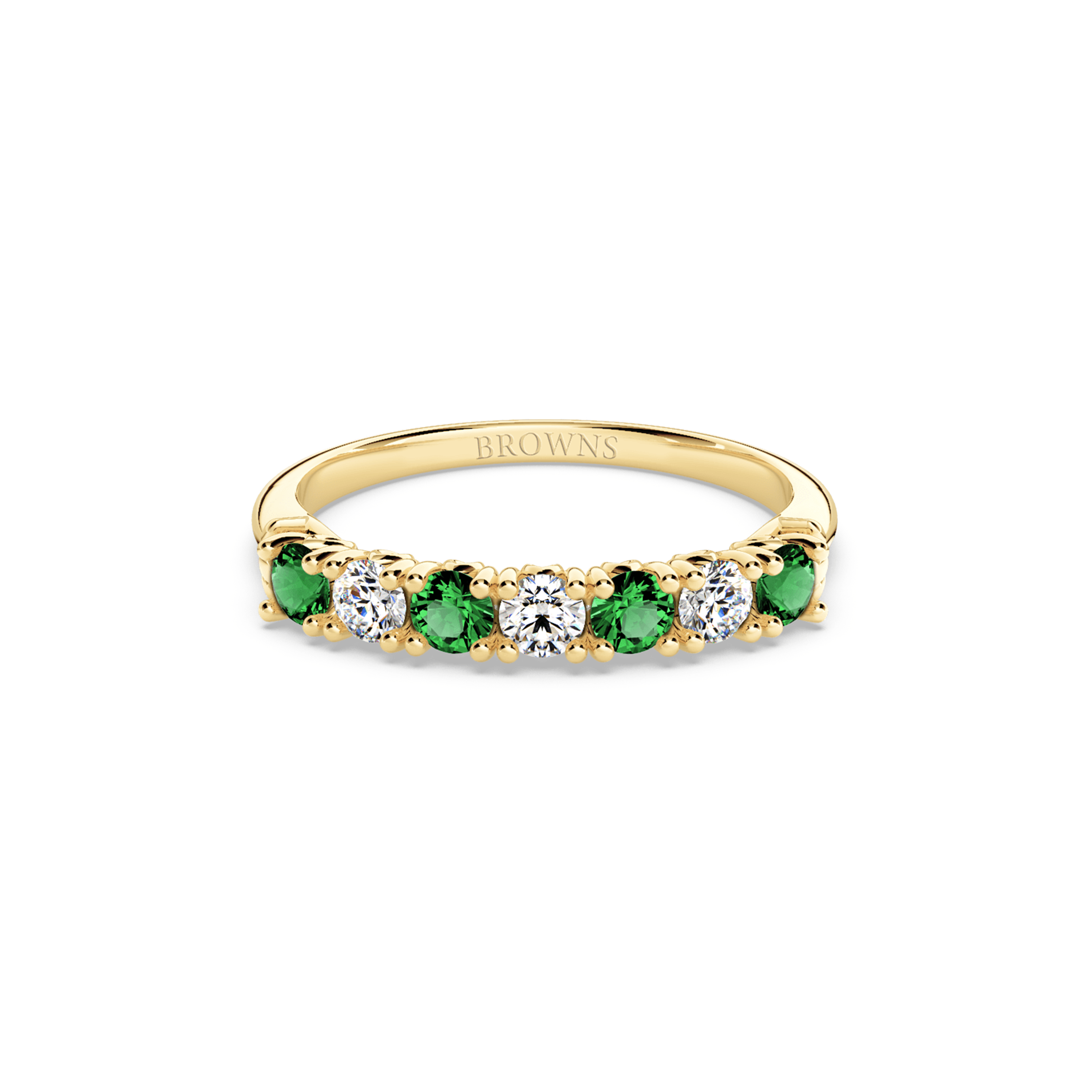 Protea Emerald and Diamond Eternity Ring