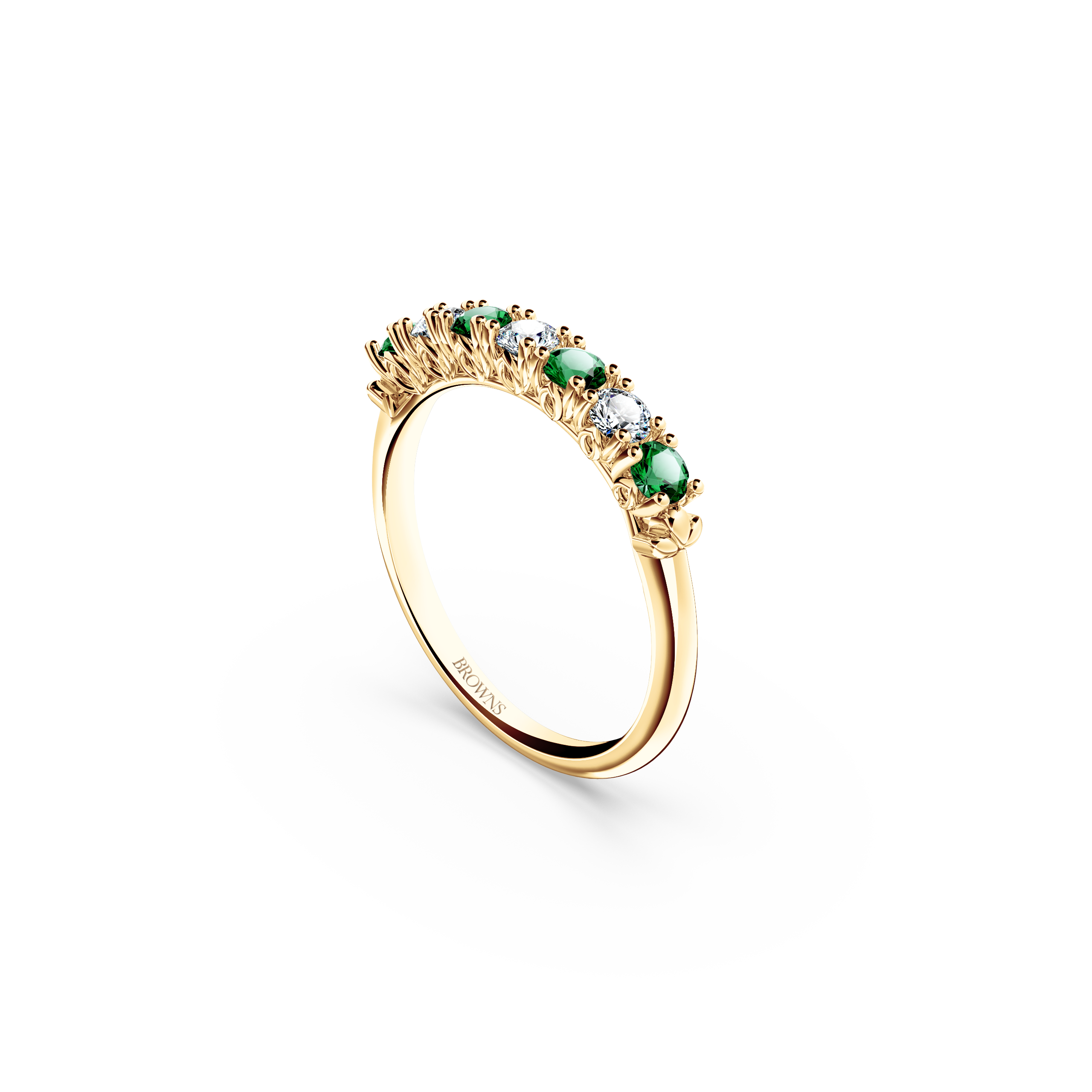 Protea Emerald and Diamond Eternity Ring