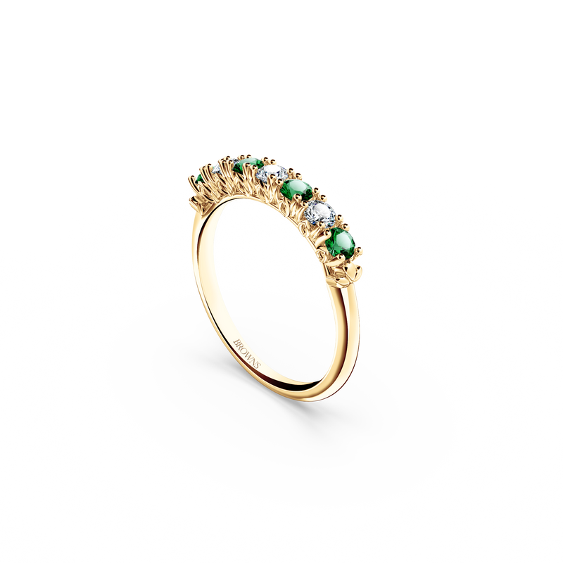 Protea Emerald and Diamond Eternity Ring