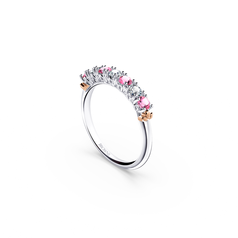 Protea Pink Sapphire and Diamond Eternity Ring