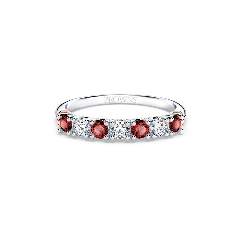 Protea Ruby and Diamond Eternity Ring