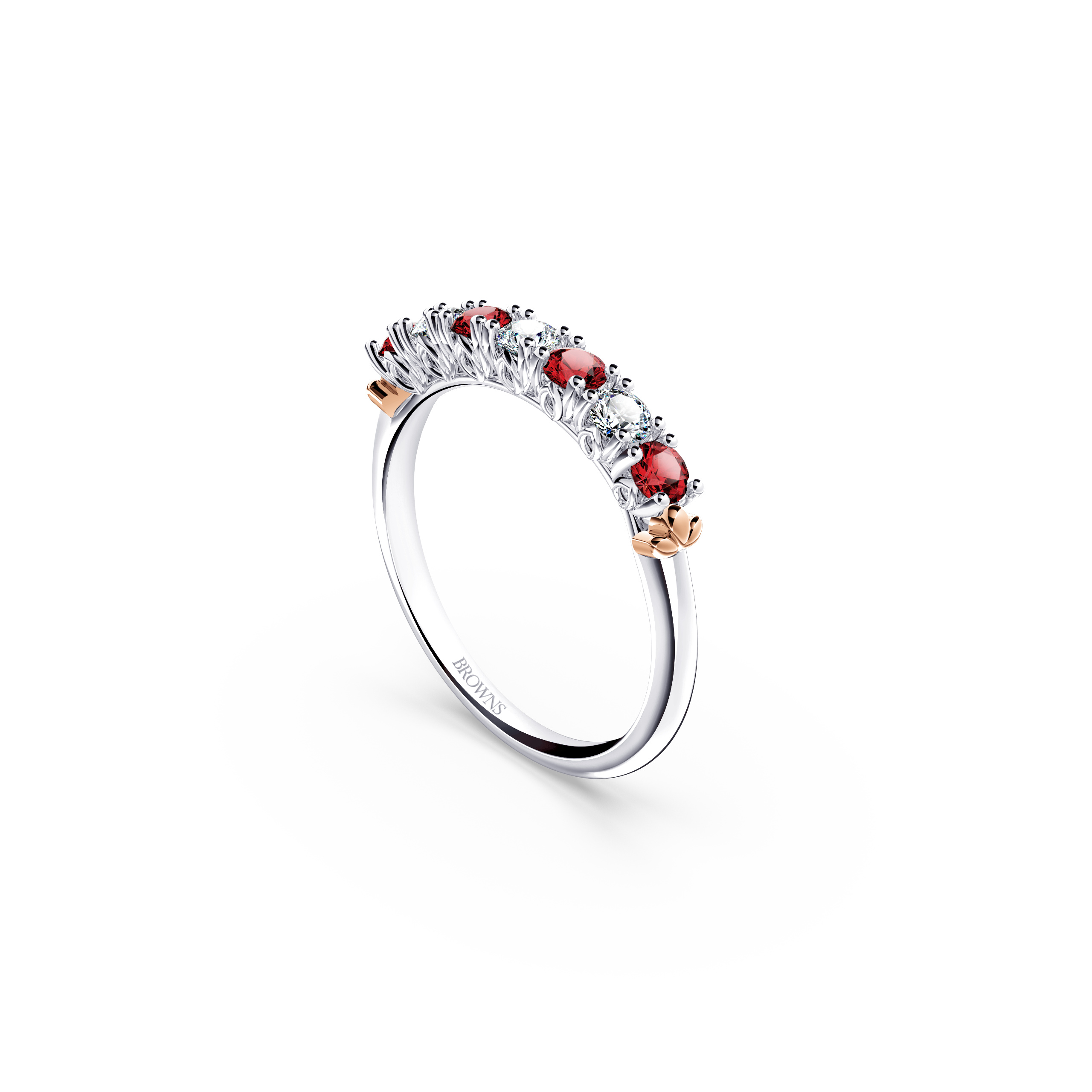 Protea Ruby and Diamond Eternity Ring
