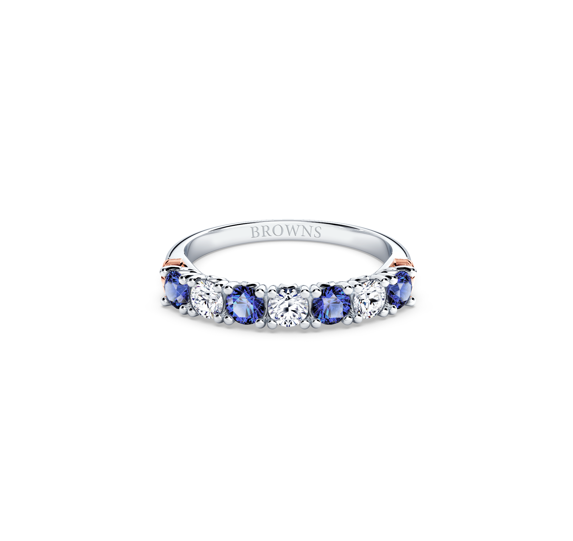 Protea Blue Sapphire and Diamond Eternity Ring