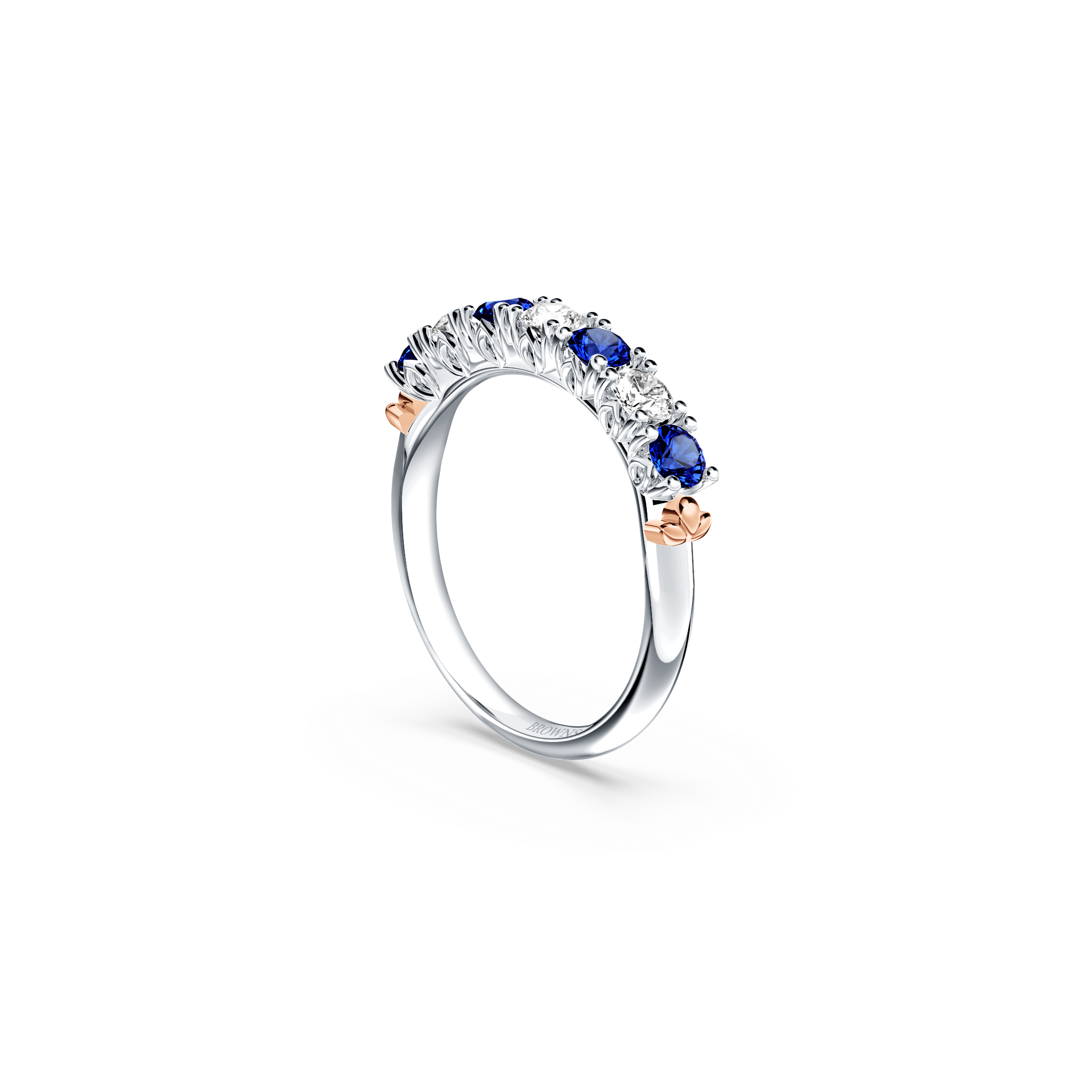 Protea Blue Sapphire and Diamond Eternity Ring