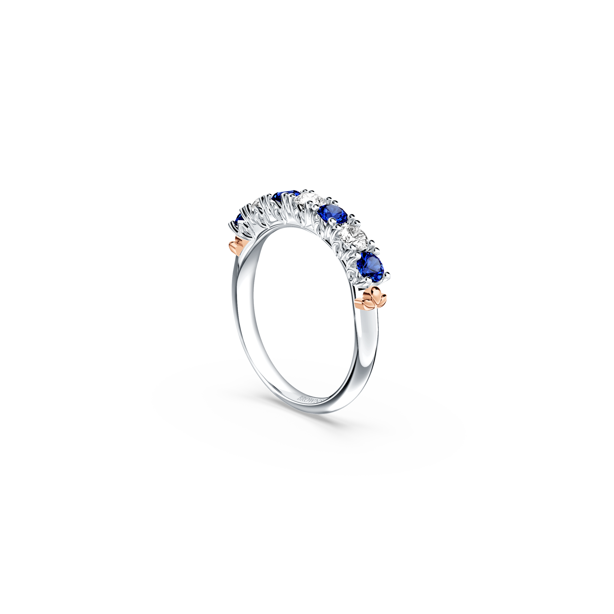 Protea Blue Sapphire and Diamond Eternity Ring