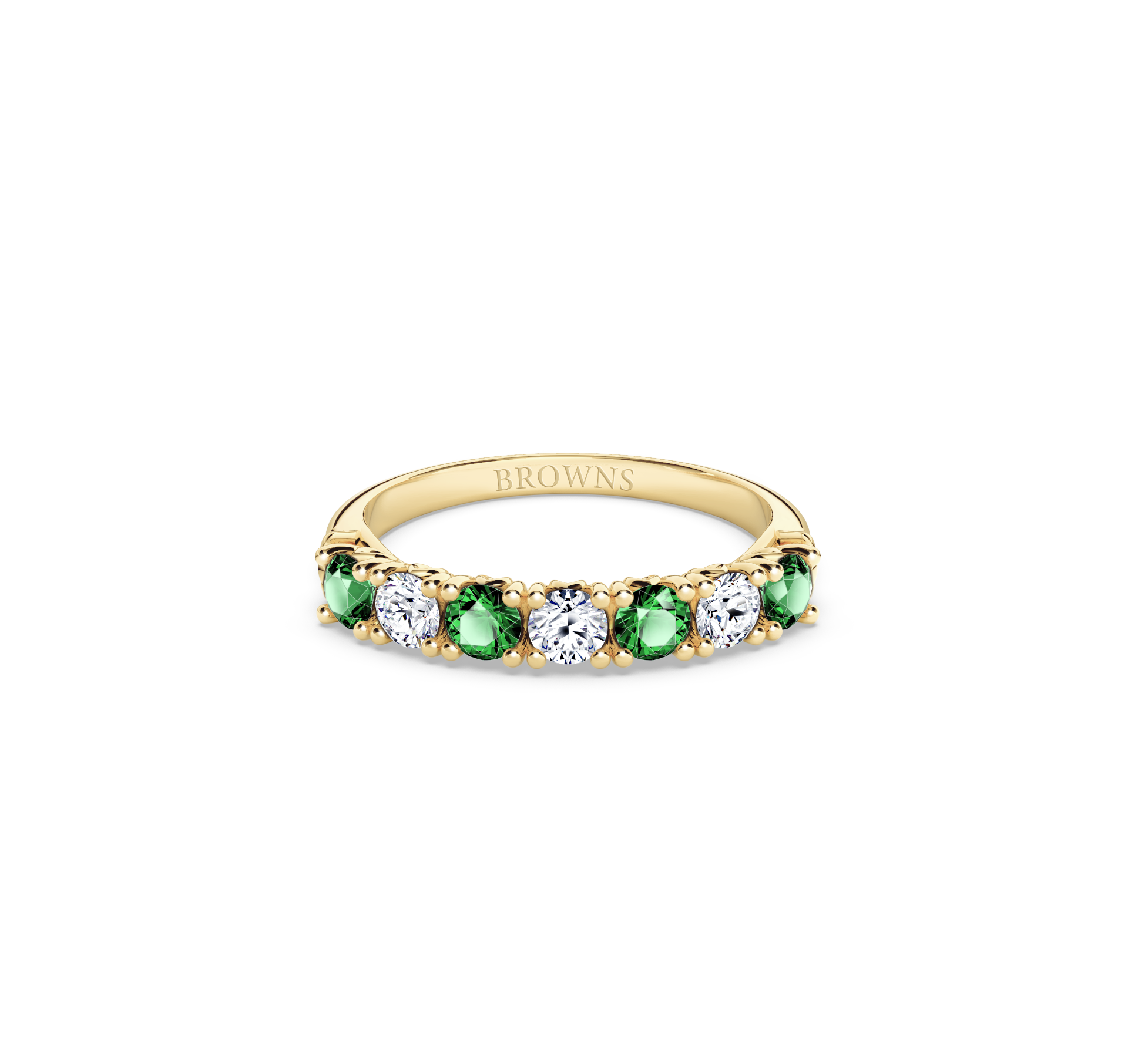 Protea Emerald and Diamond Eternity Ring