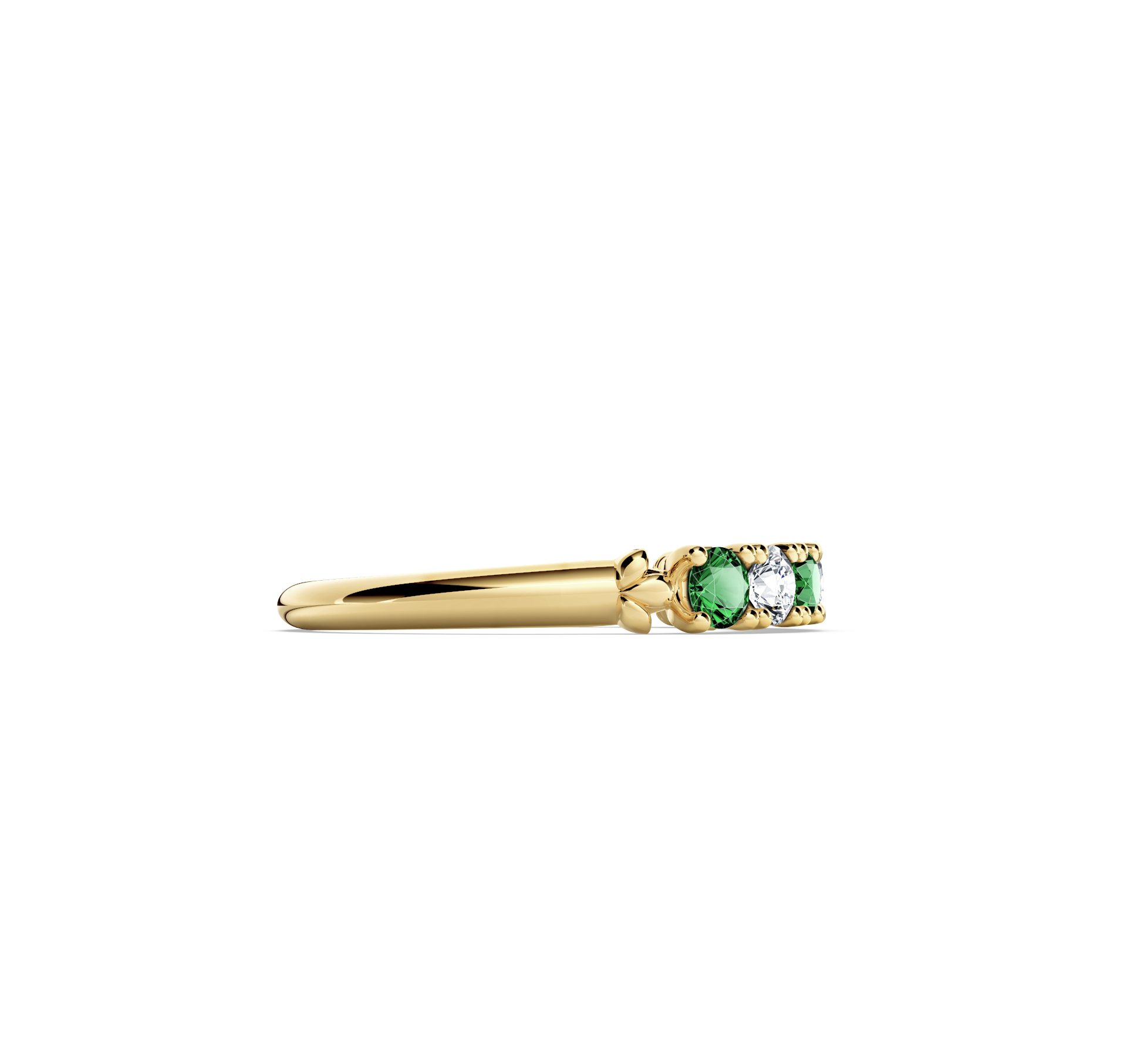 Protea Emerald and Diamond Eternity Ring
