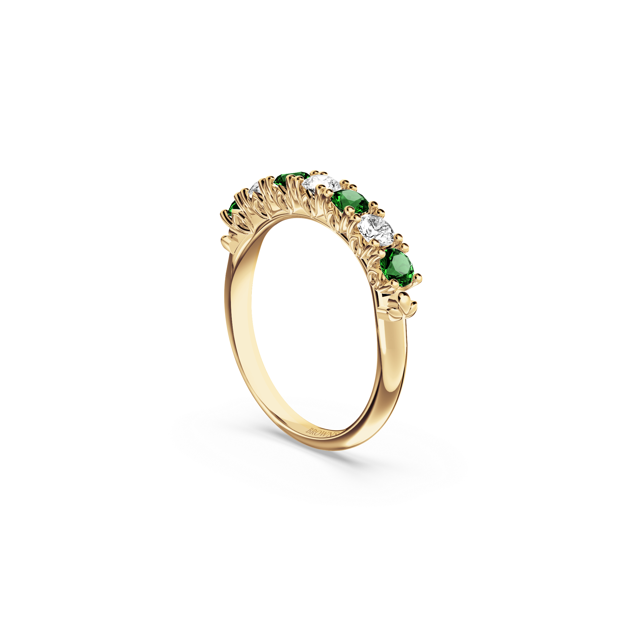 Protea Emerald and Diamond Eternity Ring