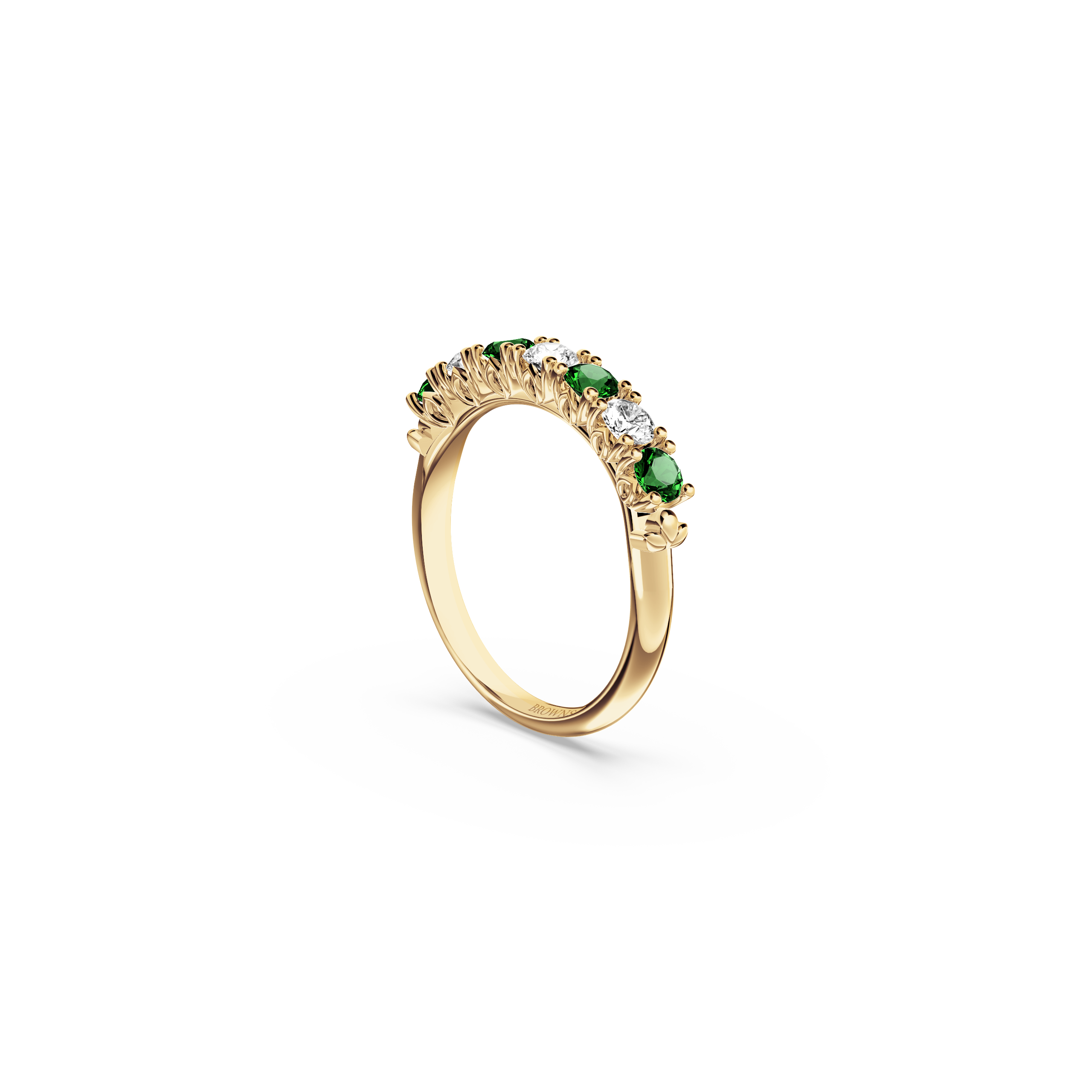Protea Emerald and Diamond Eternity Ring
