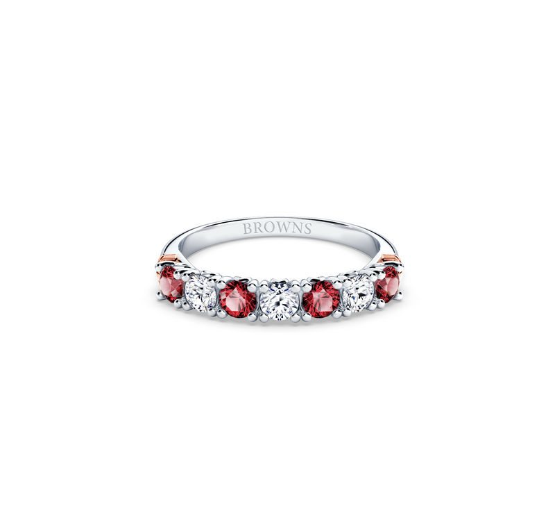 Protea Ruby and Diamond Eternity Ring