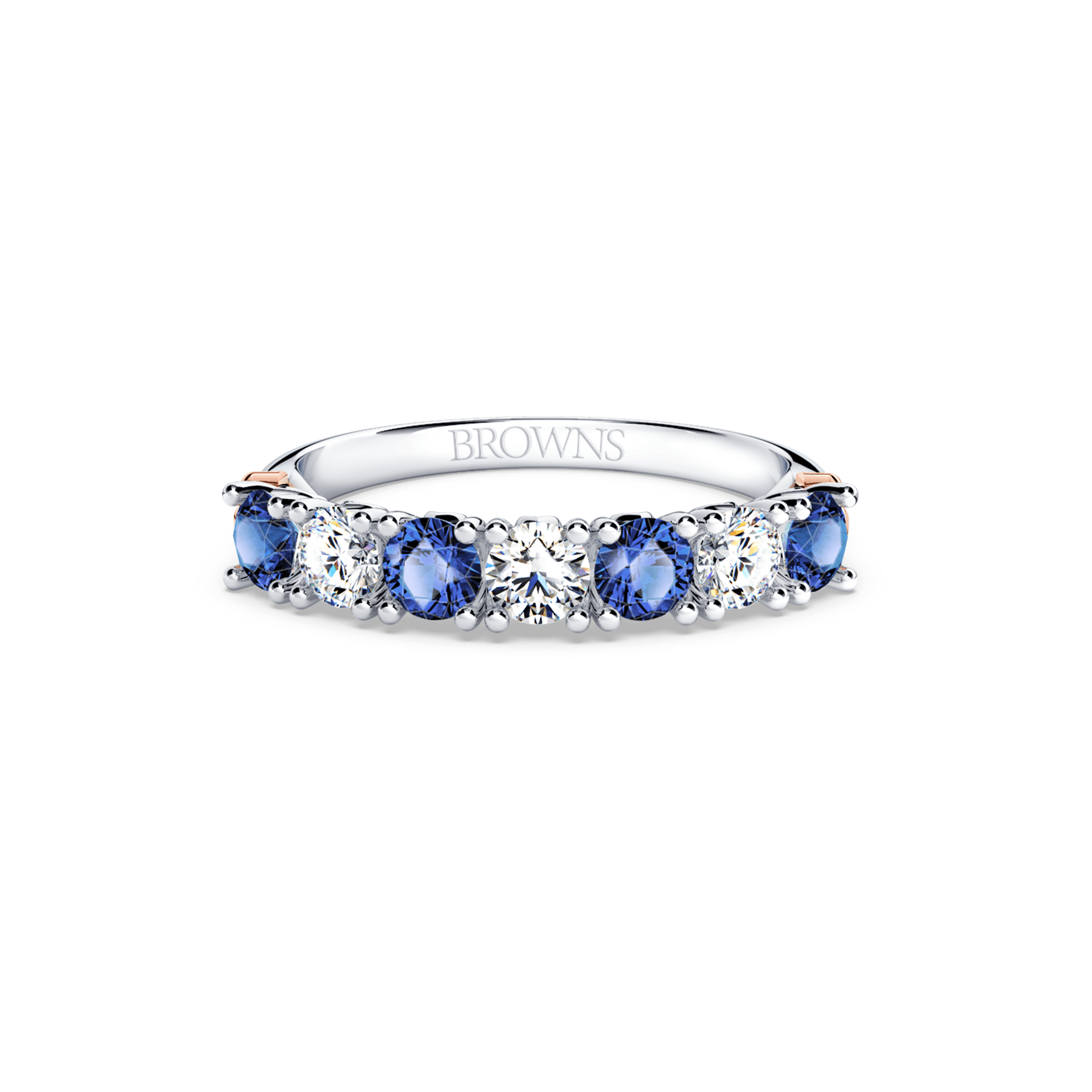 Protea Blue Sapphire and Diamond Eternity Ring
