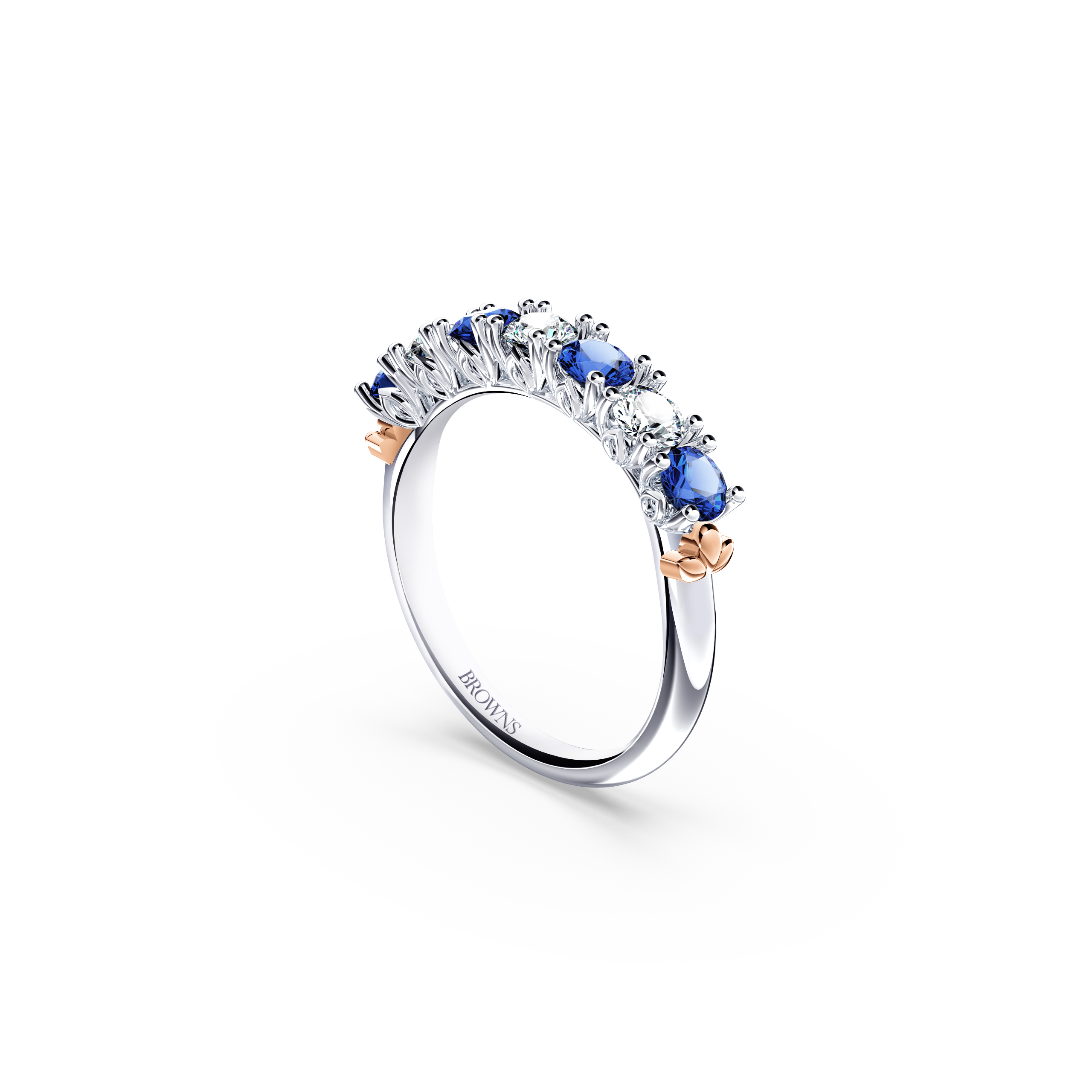 Protea Blue Sapphire and Diamond Eternity Ring