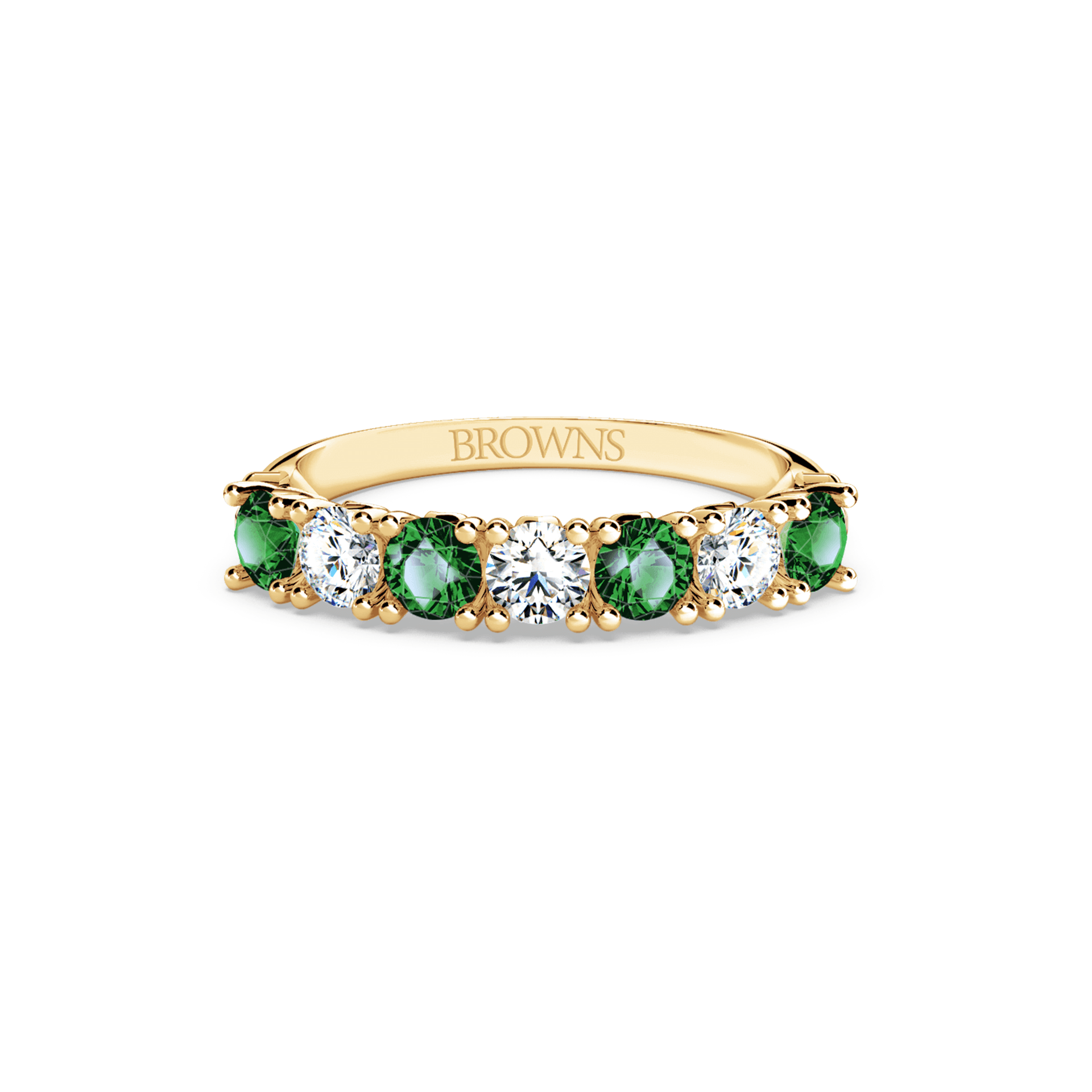 Protea Emerald and Diamond Eternity Ring