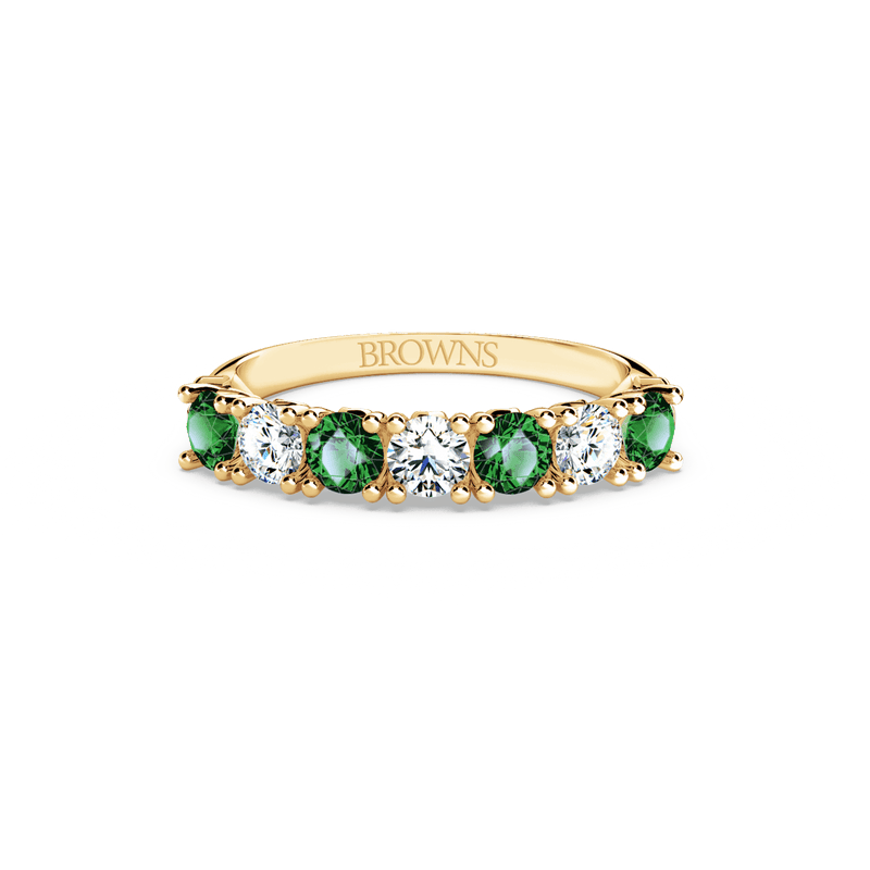Protea Emerald and Diamond Eternity Ring