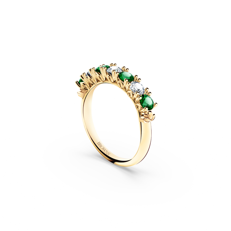 Protea Emerald and Diamond Eternity Ring