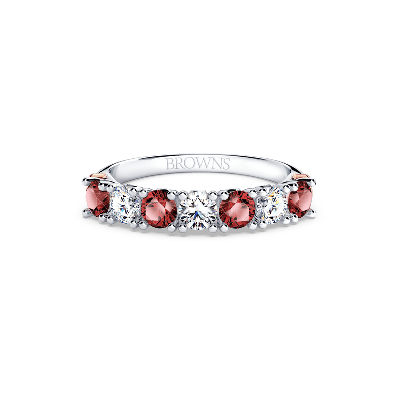 Protea Ruby and Diamond Eternity Ring