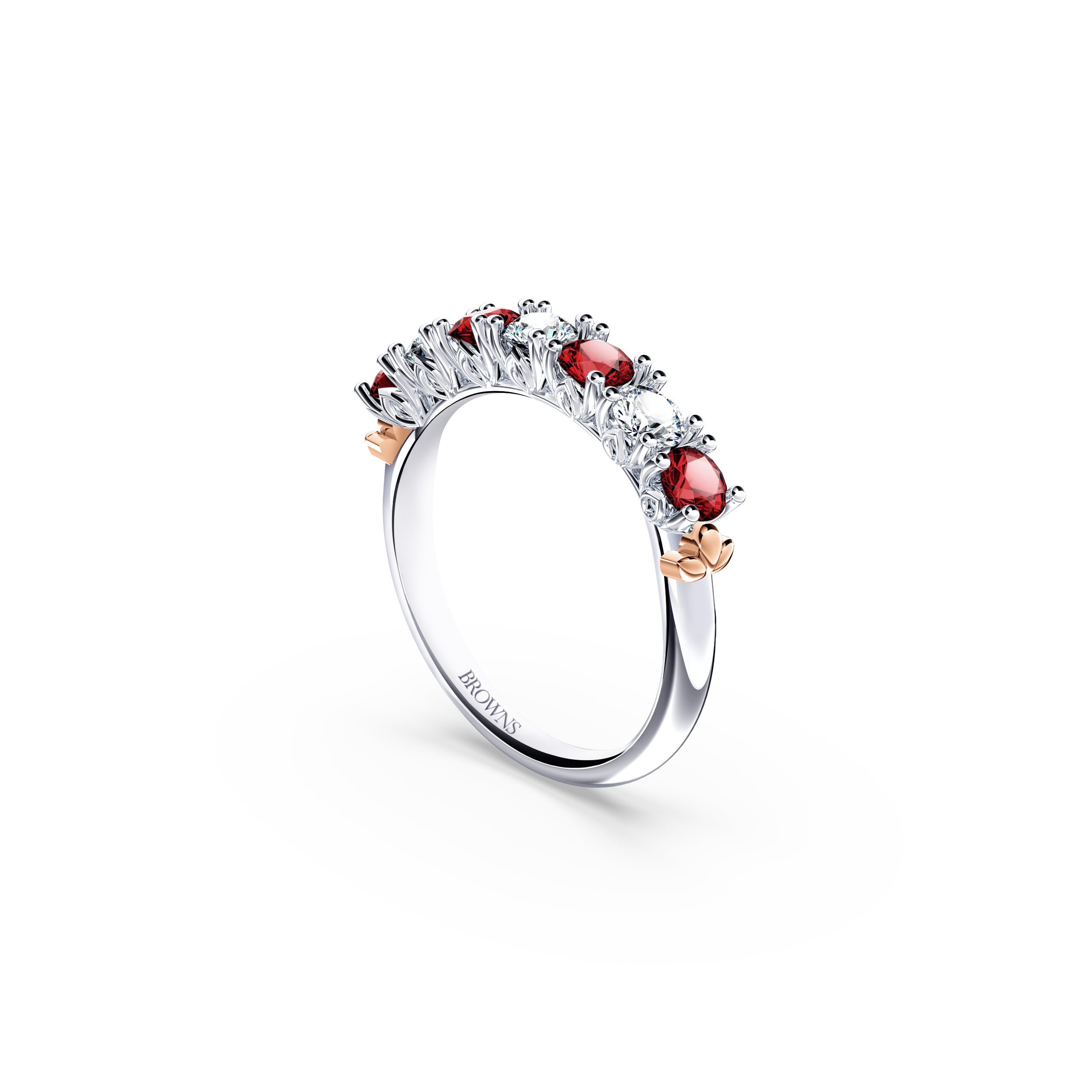 Protea Ruby and Diamond Eternity Ring