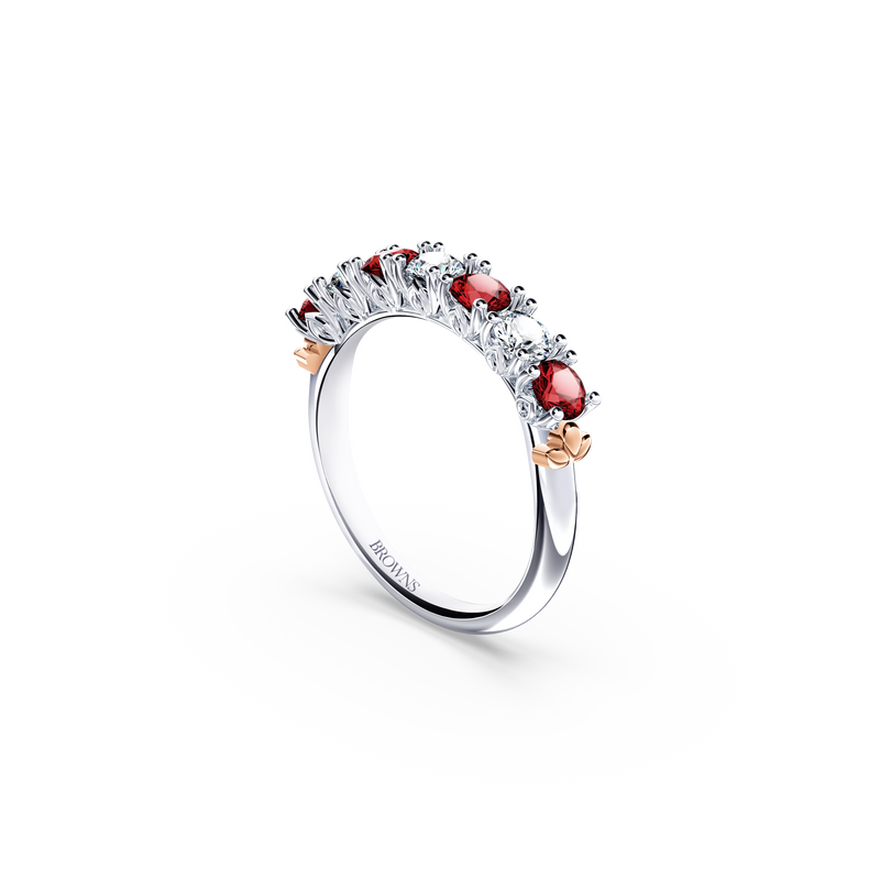 Protea Ruby and Diamond Eternity Ring