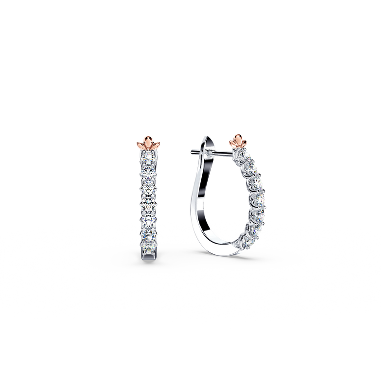 Diamond Chunky Hoop Earrings - Small