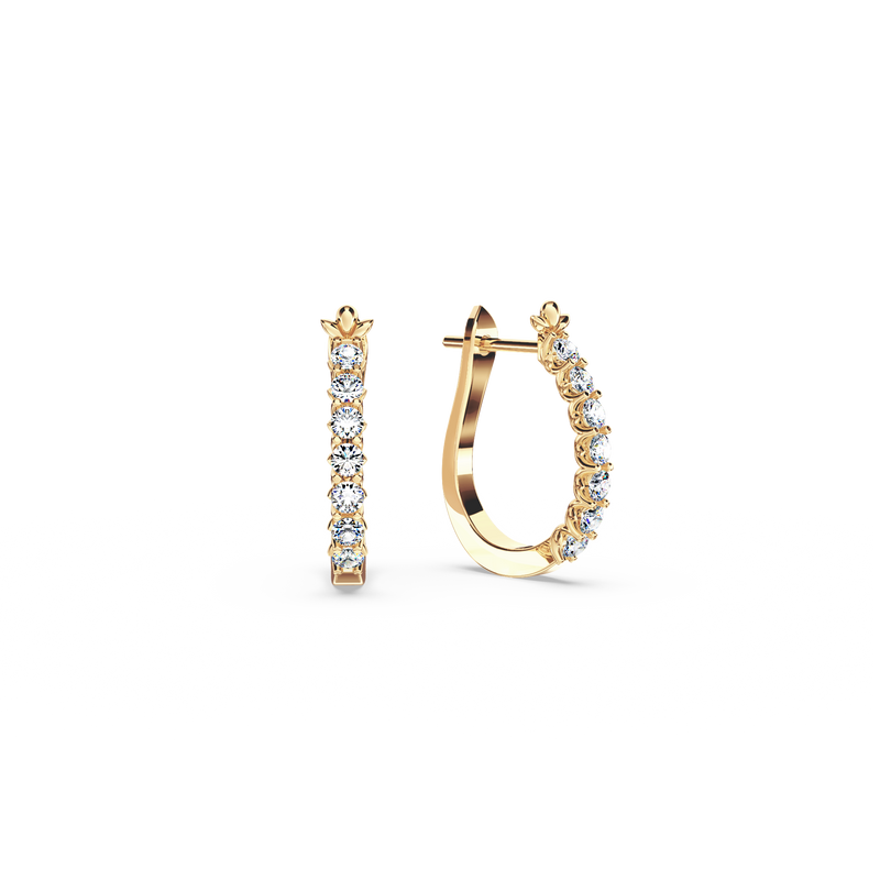Diamond Chunky Hoop Earrings - Small
