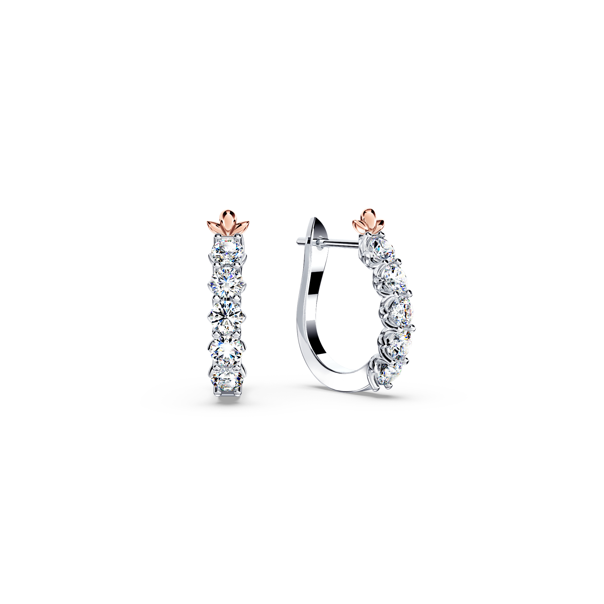Diamond Chunky Hoop Earrings - Medium